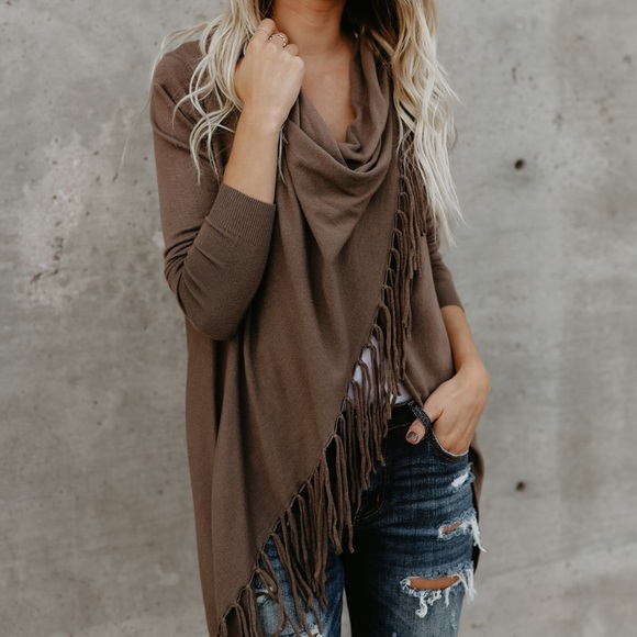 Mocha LS Wrap Shawl - Picture 3 of 3